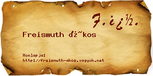 Freismuth Ákos névjegykártya