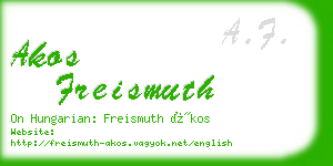 akos freismuth business card